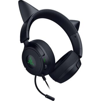 Razer наушники Kraken Kitty V3 X RZ04-05350200-R3M1, 40мм, 32Ом, 20-28кГц, 3.5мм, проводные, Over-Ear, микрофон, черный (RZ04-05350200-R3M1)