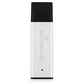 Mediarange MR1901 USB-флешка, 64GB, USB 3.2 Gen 1, 200MB/s, 85MB/s, USB Type-A, алюминий (MR1901)