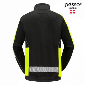 Pesso Hi-vis куртка FL06 FL06_B-S, S, черный/желтый, 155г/м², 100% полиэстер, светоотражатели, молния (FL06_B-S)