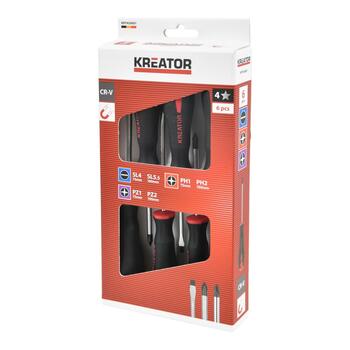Kreator Skrūvgriežu komplekts KRTH20001, 6 gab., 100 mm, magnētiskais gals, mīksta rokturis (KRTH20001)