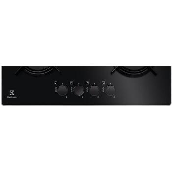 Electrolux газовая варочная панель EGT6242NVK, 590x520мм, 4 конфорки, стеклокерамика, электроподжиг, контроль газа (EGT6242NVK)