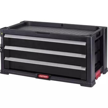 Keter Instrumentu lāde 30199302, 3 atvilktnes, 16 konteineri, centrālā atslēga, 56,2x28,9x26,2cm (30199302)