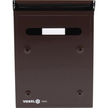 Vorel Почтовый ящик 78542, 285x200x60мм, 0.6мм, 143мм, 2 ключа, сталь, оцинкованный, коричневый, запираемый (78542)
