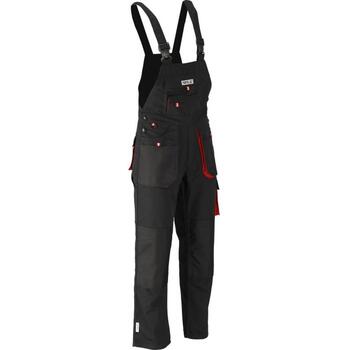 Yato darba kombinezons YT-8033, XL, 188-196 cm, 98-106 cm, 275 g/m², 65% poliesteris, 35% kokvilna, melns un sarkans, 11 kabatas (YT-8033)