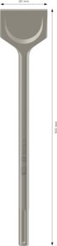 SDS max lāpstveida kalts 80 x 400 mm, Perforatora urbjiem, smalcinātājiem PRO SDS MAX-5C LĀPSTVEIDA KALTS, 2608690198, BOSCH (2608690198)