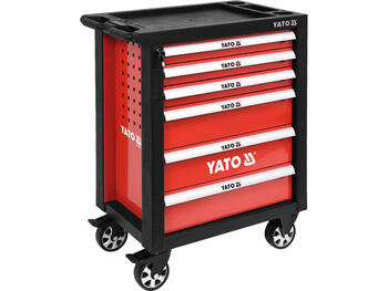 Yato инструментальный шкаф YT-55299, 975x765x465мм, 6 ящиков, 125мм колеса, 40кг нагрузка, шарикоподшипники, центральный замок (YT-55299)