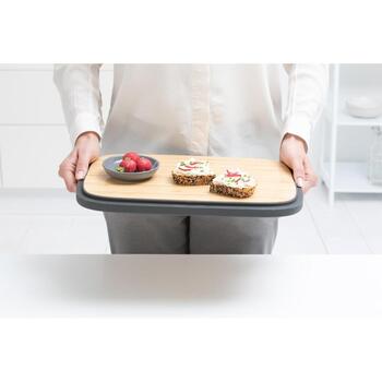 Brabantia хлебница 128264, 39,5см, 25,5см, 16,3см, бамбуковая крышка, ручка для переноски, 2 буханки (128264)