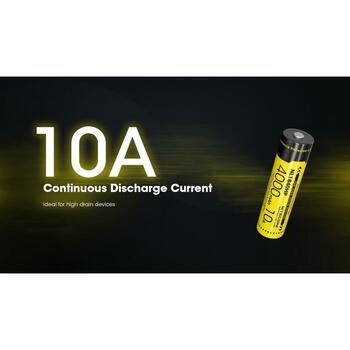 Nitecore Перезаряжаемые батареи NC-NL1840HP, 4000 мАч, 3.6 В, Li-Ion (18650), 10 А, IPX6, 24 месяца гарантии (NC-NL1840HP)