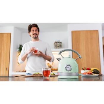 Cecotec Kettle | ThermoSense 420 Vintage | 2200 W | Electric | 1.8 L | Stainless steel | 360° rotational base | Light Green (1483)