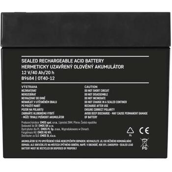 Emos SLA Аккумулятор B9684, 12 V, 40 Ah, AGM, T1 – M6, 13,05 кг, 196 × 166 × 175 мм, 5 лет, без обслуживания, ИБП (B9684)