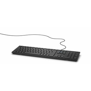 Dell Клавиатура KB216 580-ADGR, USB, черный, QWERTY, русский, полноразмерная, горячие клавиши, тихая (580-ADGR)