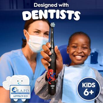 Oral-B elektriskā zobu birste iO Spiderman, 6 gadi+, 3 režīmi, 1 uzgalis, ceļojumu maciņš, uzlādes bāze, litija jonu akumulators (iO Spiderman)