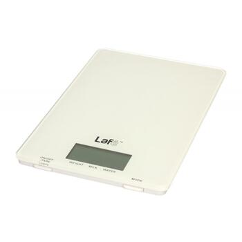 Lafe Кухонные весы WKS001.5 LAFWAG44841, 5кг, 1г точность, LCD, белый, стеклянная поверхность, функция тарирования (LAFWAG44841)