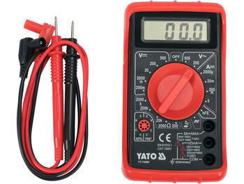 Yato YT-73080 цифровой мультиметр, 0-500В AC/DC, 0-5А DC, 0-2МОм, ЖК-дисплей, холстер, генератор сигналов 5Впп 50Гц (YT-73080)