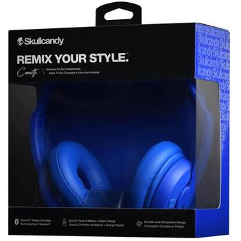 Skullcandy Наушники S5CSW-M712, 22ч, 30Ω, Bluetooth 5.0, Микрофон, Cobalt blue, Складные, 3.5mm кабель (S5CSW-M712)