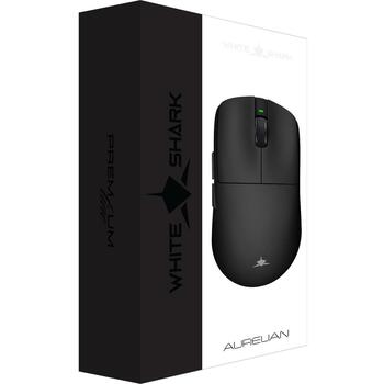 White Shark Игровая мышь AURELIAN WGM-9011 AURELIAN-B, 26000 DPI, 1000 Hz, 6 кнопок, 300 mAh, 1.8 м, беспроводная (AURELIAN-B)