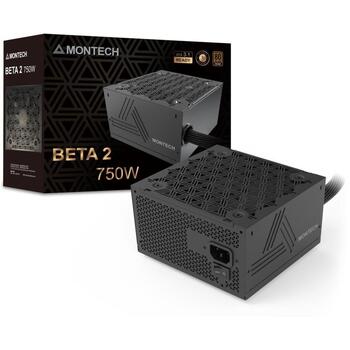 Montech BETA 2 750W barošanas bloks, ATX 3.1, 80 PLUS Bronze, 750W, 100-240V, 50/60Hz, 12cm ventilators, HDB, nemodulārs (BETA 2 750W)