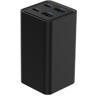 Gembird Зарядное устройство TA-UC-2A2C-PD65-01-BK 4-портовое 65 Вт, 100-240 В, 20 В, 1.5 м сетевой кабель, черный, PD, QC 3.0 (TA-UC-2A2C-PD65-01-BK)
