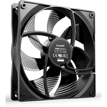 Be Quiet Datora ventilators PURE WINGS 3 BL139, 140mm, 5-13.2V, 0.96mmH2O, 1200RPM, 3 ventilatori, melns (BL139)