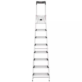 Hailo L80 ComfortLine 038040807, 8 pakāpieni, 345cm, 150kg, alumīnijs, XXL pakāpieni, drošības stiprinājums (038040807)