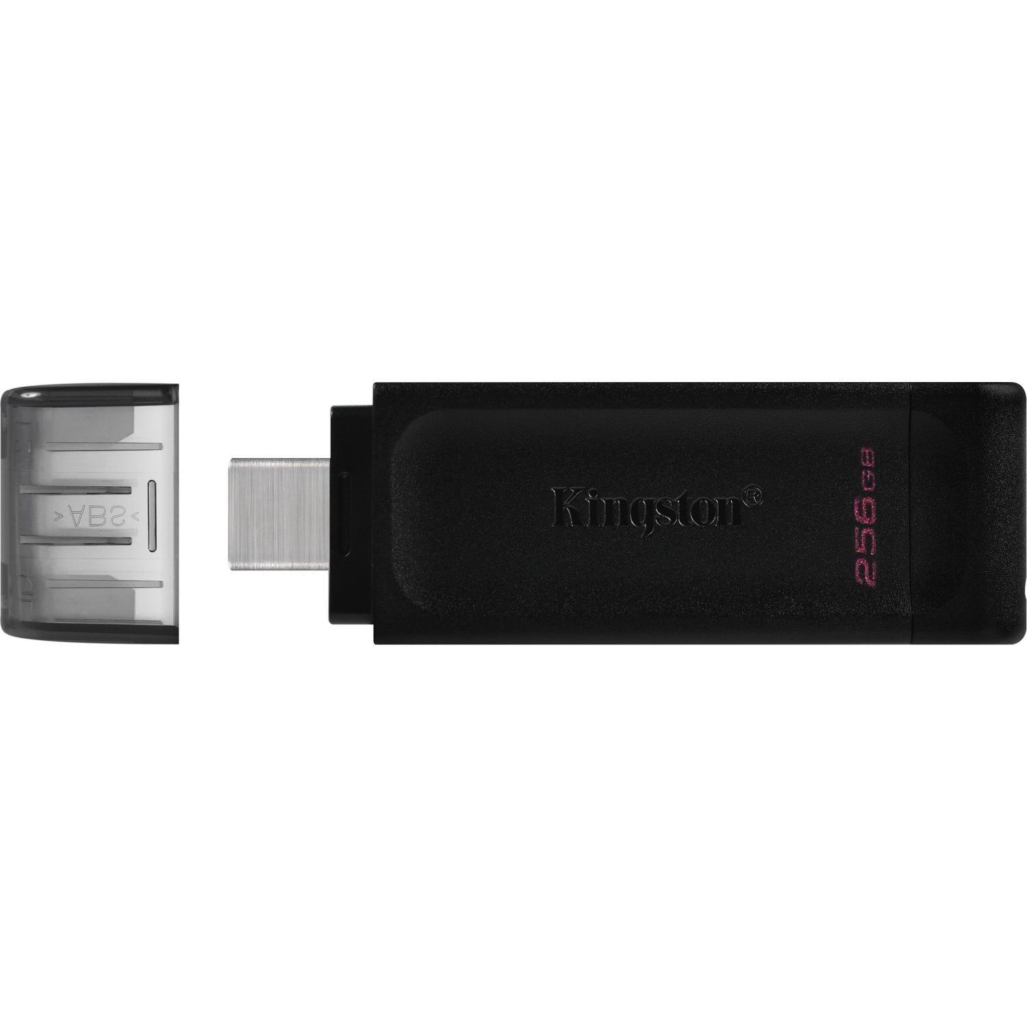 Kingston DataTraveler 70 DT70/256GB, 256 ГБ, USB Type-C, USB 3.2 Gen 1, до 200 МБ/с, водонепроницаемый дизайн (DT70/256GB)