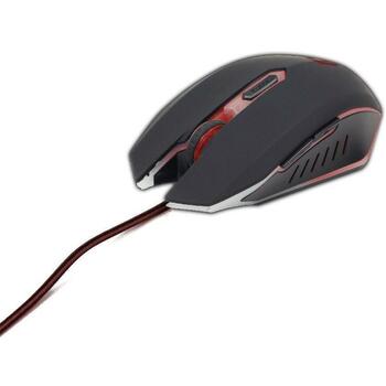 Gembird USB datorpele GAMING MUSG-001-R, 2400 DPI, 6 pogas, ergonomisks dizains, 1.3m kabelis (MUSG-001-R)
