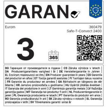 Eurom Safe-T-Convect 2400 конвектор 360479, 2400 Вт, 90 м³, таймер 0-24 ч, дистанционное управление, турбо режим (360479)