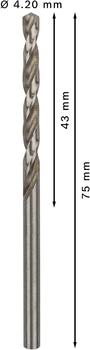 HSS-G urbji metālam 4,2mm, 10gab., Urbjmašīnām/skrūvgriežiem PRO METAL HSS-G STANDARTA SPIRĀLVEIDA URBJA GARUMS, 2608595060, BOSCH (2608595060)