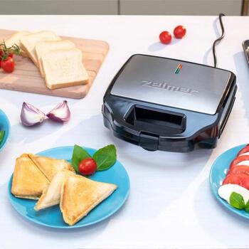 Zelmer Sviestmaižu tosteris ZSM7900 71404983P, 900 W, 2 šķēles, maināmās plāksnes, nepiedegošs pārklājums, aizslēdzams vāks (71404983P)