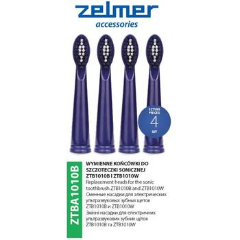 Zelmer Zobu birstes galviņas ZTBA1010B 60905576P, 4 gab., zila krāsa, plastmasa, pieaugušajiem, saderīgas ar ZTBA1010B (60905576P)