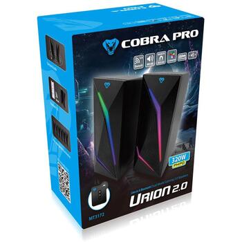Media-Tech Игровые колонки 2.0 MT3172, 8 Вт, Bluetooth 5.0, RGB, 2 колонки, USB, Line-In, 180-20000 Гц (MT3172)
