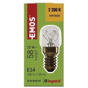 Emos Лампа для духовки Z6915, 15 Вт, 58 лм, 300 °C, E14, 1 шт. в коробке, класс G (Z6915)