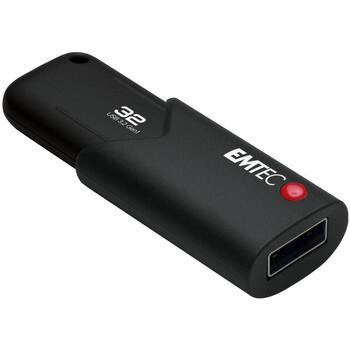 Emtec USB флешка ECMMD32GB123, 32GB, 100Mbps, 20Mbps, черный, пластик, USB 3.2, шифрование (ECMMD32GB123)