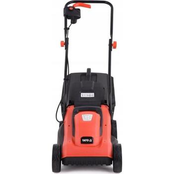 Yato elektriskais zāles pļāvējs YT-85200, 1300 W, 220-240 V, 33 cm, 30 l, 20-60 mm, 3 pozīcijas, 3400 rpm, 93 dB, stumjams (YT-85200)