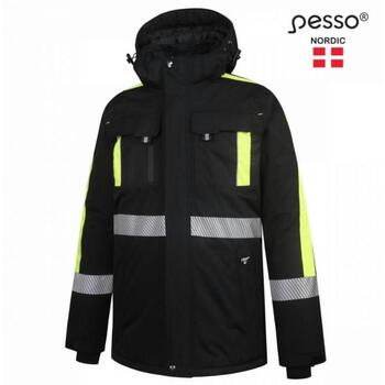 Ziemas jaka Nova, melna/dzeltena, 5XL, Pesso (NOVA_J-5XL&PESSO)