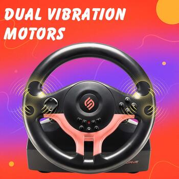 Subsonic Руль SV 250-S SA5578-2, 22см, 180градусов, 2 педали, двойная вибрация, PS4, PS3, XBOX ONE, ПК, SWITCH (SA5578-2)