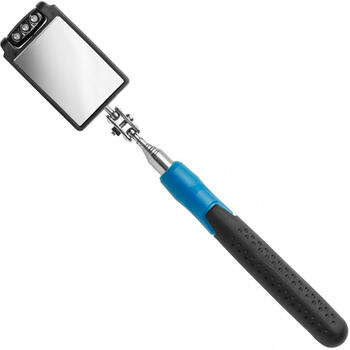 Hogert HT4R504 смотровое зеркало, 50x80мм, 300-880мм, LED, поворотная головка, эргономичная ручка (HT4R504)