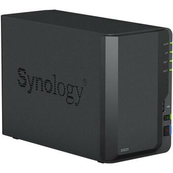 Synology NAS хранилище DS223, 2 отсека, 1 RJ45, 3 USB 3.2, 2 ГБ памяти, EXT4, готов к использованию (DS223)