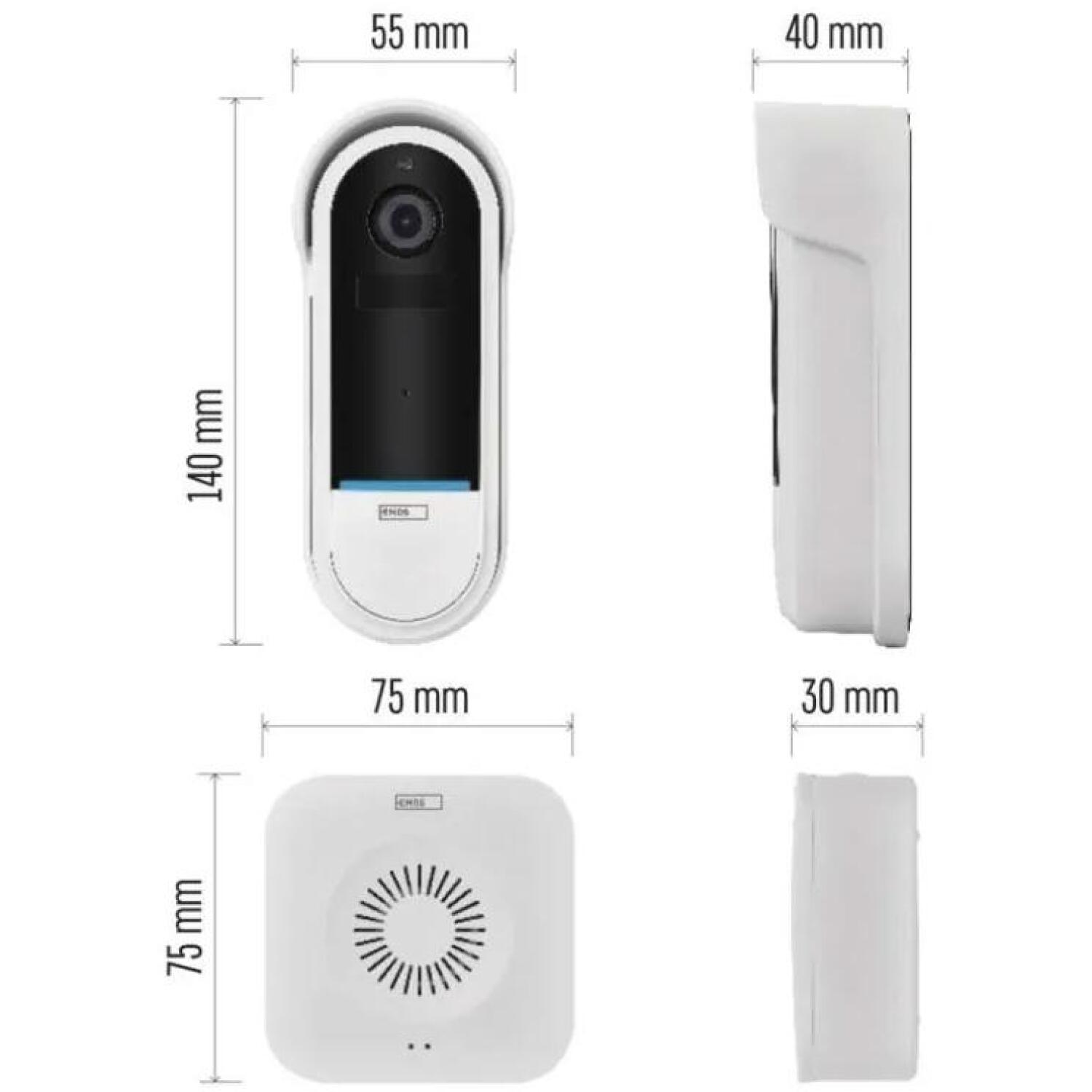 Emos Умный дверной звонок IP-15S H4032, 6700 мАч, IP65, 135°, 1080p, двусторонняя связь, ночное видение (H4032)