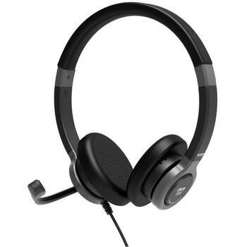 Port Connect наушники PRO ON'R 300 912001, проводные USB-A, накладные, черные, стерео, 32 Ом, 20-20k Гц, шумоподавление, микрофон (912001)