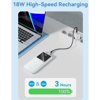 Vention Power Bank FHKW0 10000 мАч, 22.5 Вт, 2xUSB-A, 1xUSB-C, Micro USB, белый (FHKW0)