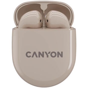 Беспроводные TWS наушники с Bluetooth соединением TWS-6 Бежевые CNS-TWS6BE CANYON (CNS-TWS6BE)