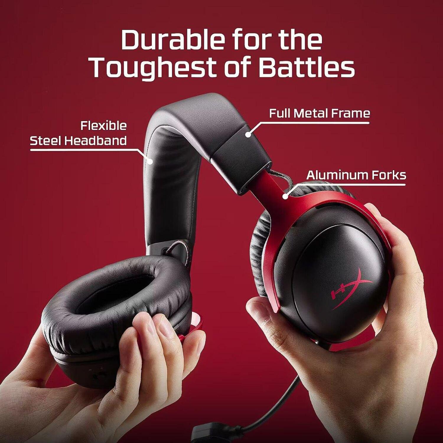 HyperX Austiņas Cloud III S Wireless A59YZAA, 20-20000 Hz, 340 g, 64 Ω, 112 dB, Bluetooth, Noņemams mikrofons (A59YZAA)