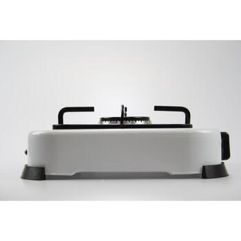Brock GS 001 W Мини-плита, 1 конфорка, 268 мм, 64 мм, белая, чугунные горелки, защита от утечки газа (GS 001 W)