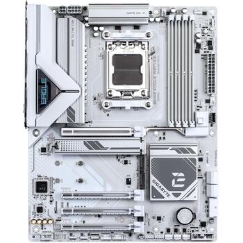 Gigabyte B850 EAGLE WIFI7 ICE mātesplate AMD Ryzen procesoriem AM5 DDR5 ATX Wi-Fi 7 2.5GbE 3xM.2 4xSATA balta (B850 EAGLE WF7 ICE)