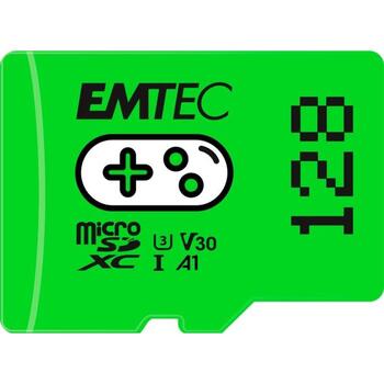 Emtec microSDXC 128GB UHS-I U3 V30 A1 Gaming ECMSDM128GXCU3G, 128GB, 100MB/s, 50MB/s, A1, A2, Зеленый (ECMSDM128GXCU3G)