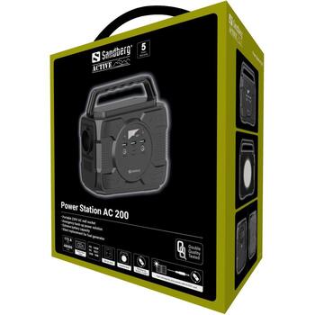 Sandberg Источник питания AC 200 420-83, 48000 мАч, 177,6 Втч, 200 Вт, 1 x AC, 3 x USB A, 1 x USB C, 1 x DC (420-83)