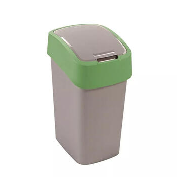 Atkritumu spainis Flip Bin 9L sudraba/zaļš Curver 0802170P80 24 x 19 x 35cm 9L (0802170P80)