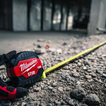 Milwaukee STUD 4932498767 рулетка, 10м/33мм, 4.3м, EXO360, АБС, метрическая (4932498767)