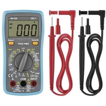Emos Multimetrs MD-230 M0230N, 35 × 75 × 155 mm, 200 mA – 10 A AC, 200 mA – 10 A DC, 200–600 V AC, 2–600 V DC, 3,5 ciparu displejs (M0230N)